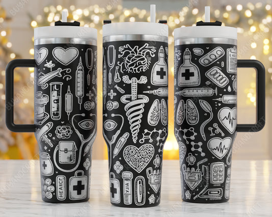 40oz Tumbler Wrap, Medical Svg Laser Engraved, Nurse Svg, 40oz Tumbler Laser Svg, Tumbler Wrap Designs