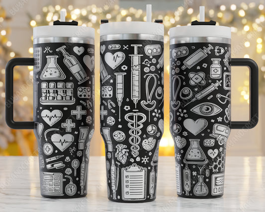 40oz Tumbler Wrap, Medical Svg Laser Engraved, Nurse Svg, 40oz Tumbler Laser Svg, Tumbler Wrap Designs