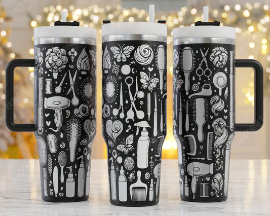 40oz Tumbler Wrap, Hair Dresser Svg Laser Engraved, Hair Dresser Svg, 40oz Tumbler Laser Svg, Tumbler Wrap Designs