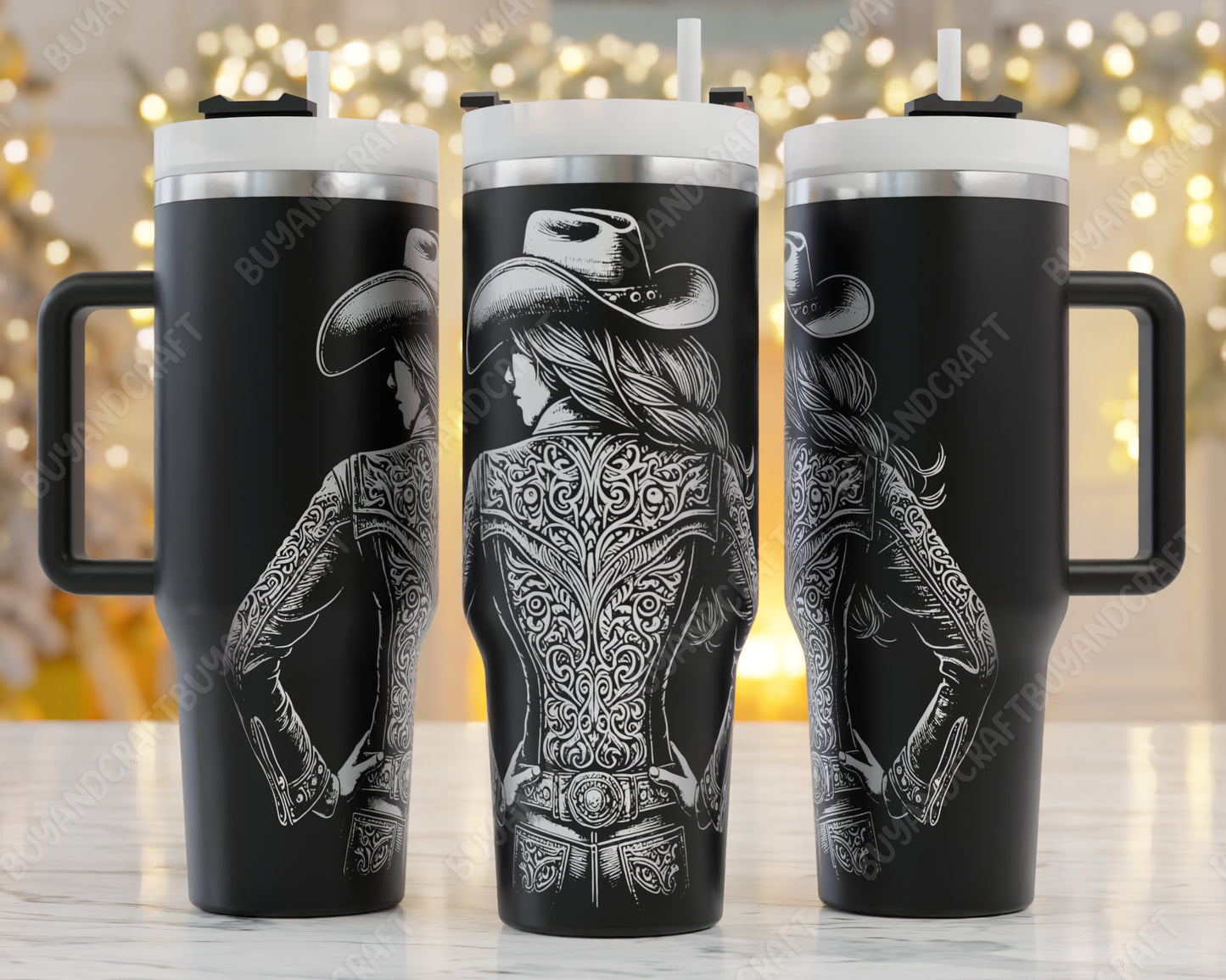 cow girl laser engraving tumbler files, 40oz tumbler laser svg, laser rotary machine svg