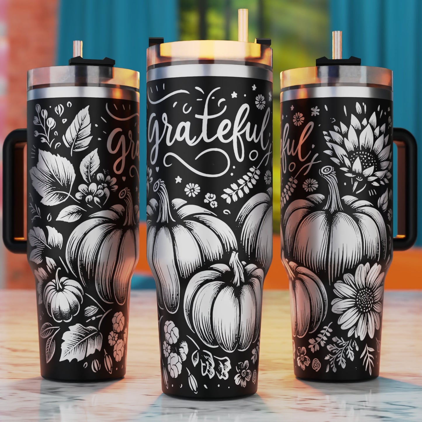 40oz Tumbler Laser Svg, Grateful Svg Laser Engraving, 40oz Tumbler Laser Svg, 40oz Tumbler Wrap Designs