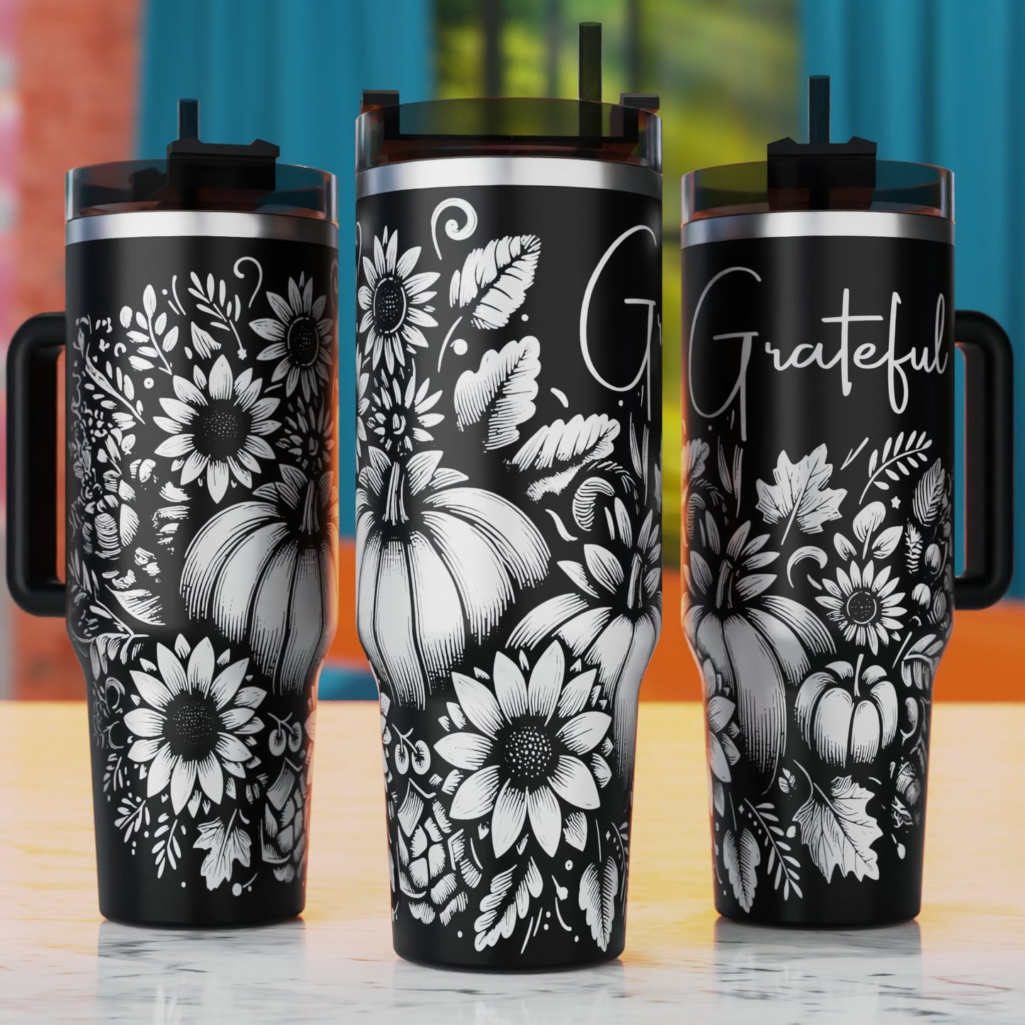 Pumpkin Fall Season 40oz Tumbler Wrap, Fall Svg Laser Engraving, 40oz Tumbler Laser Svg, 40oz Tumbler Wrap Designs