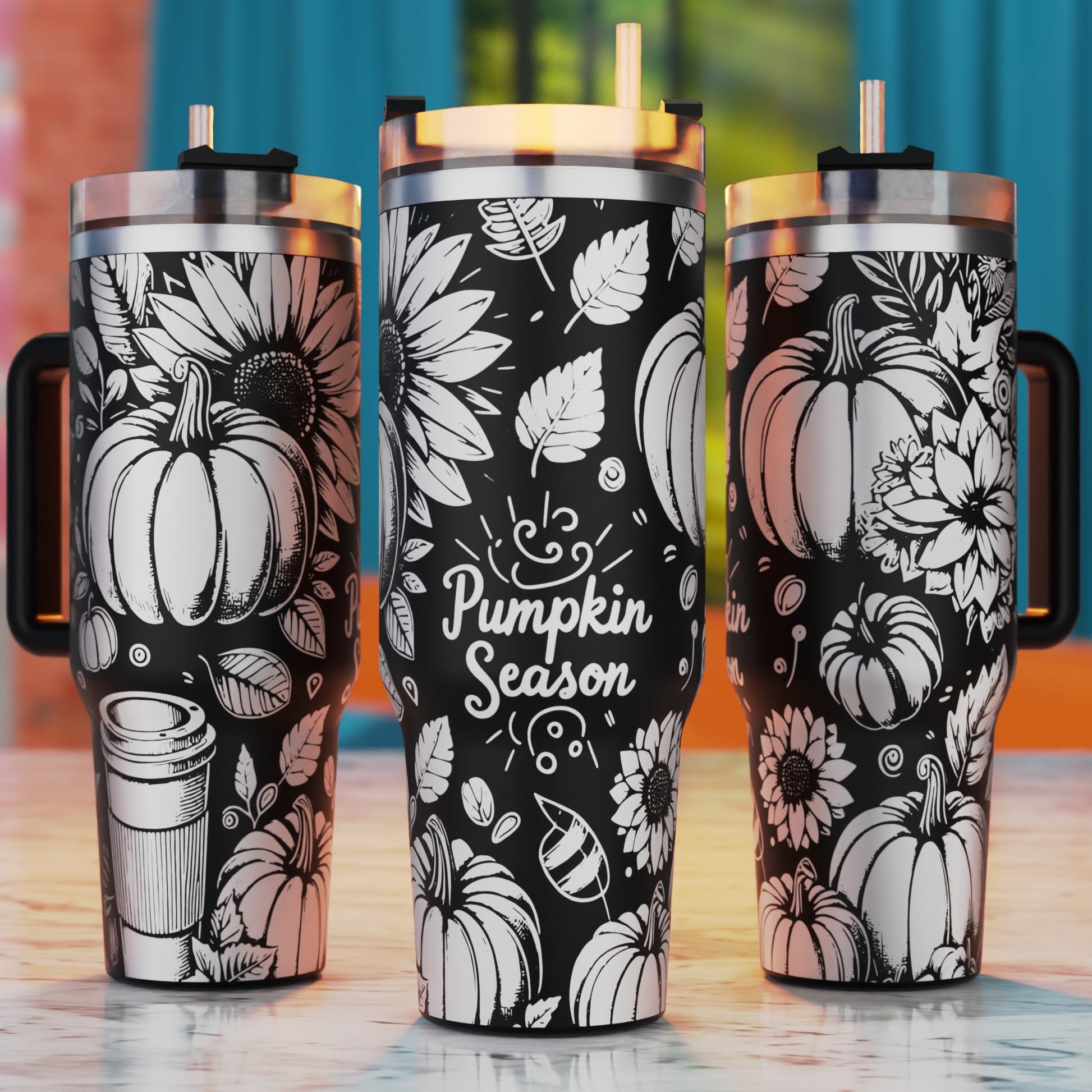 Pumpkin Tumbler Wrap Laser Svg