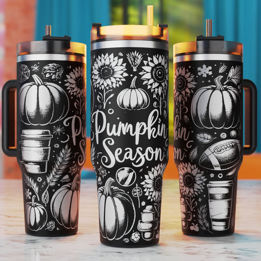 Pumpkin Laser Svg, Pumpkin Svg Laser Engraving Svg, 40oz Tumbler Laser Svg, 40oz Tumbler Wrap Designs