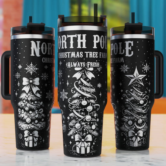 Northpole Laser Design, Christmas Svg Laser Engraving Svg, 40oz Tumbler Laser Svg, 40oz Tumbler Wrap Designs