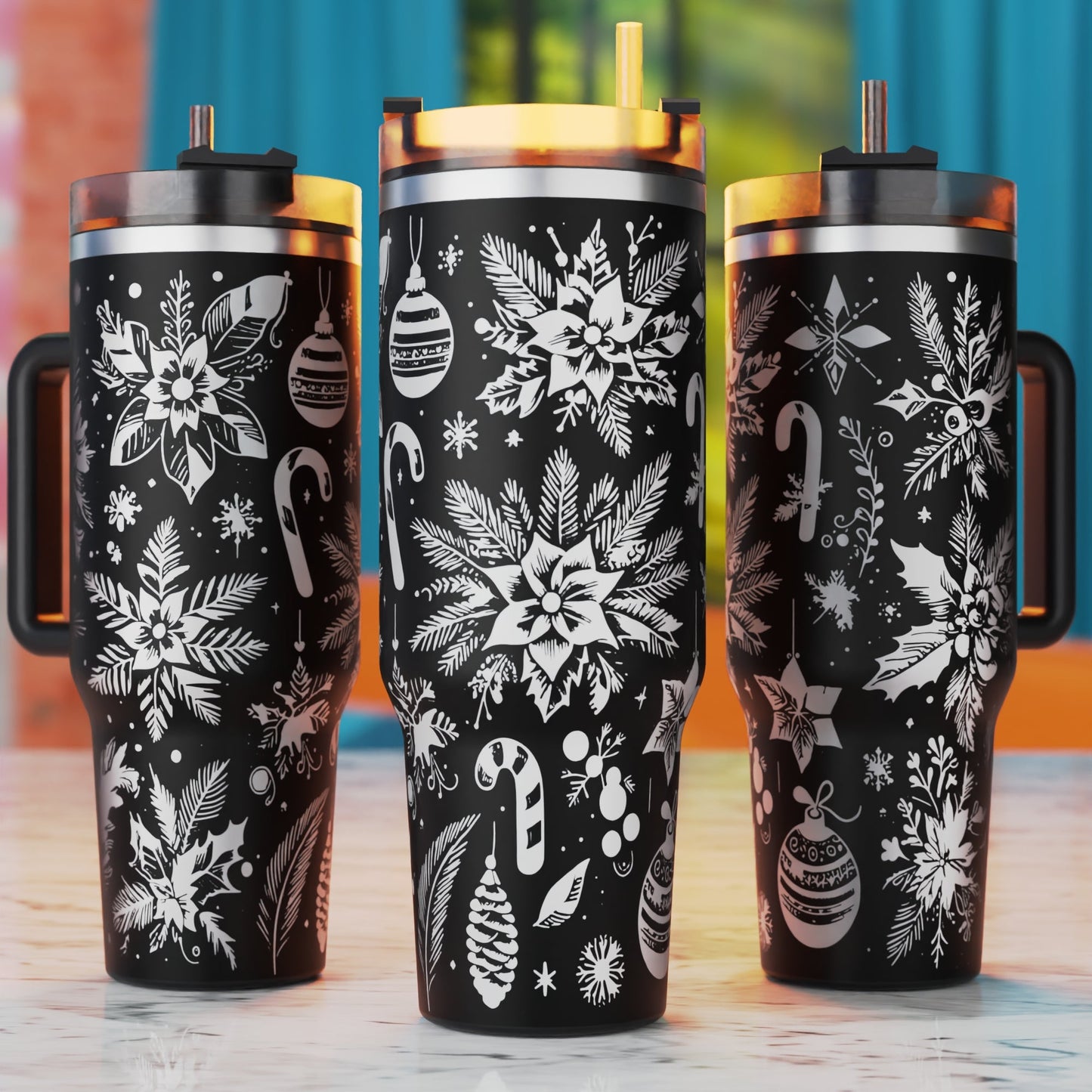 Christmas Laser Tumbler Svg, Santa 40oz Laser Engrave Tumbler Svg, Laser Engraving Svg, 40oz Tumbler Svg