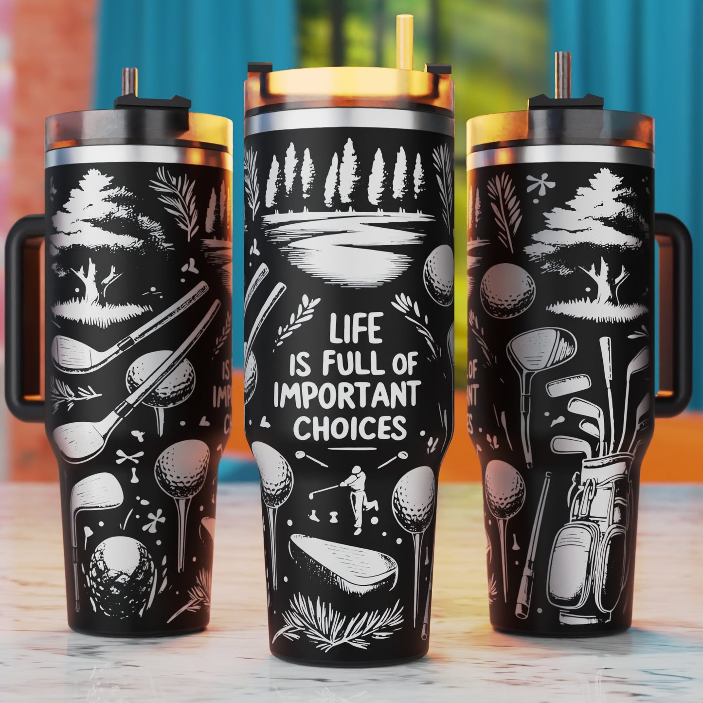 Golf Player Tumbler Laser Svg , Golf Laser Engraving Svg,40oz Tumbler Laser Design, 40oz Tumbler Wrap