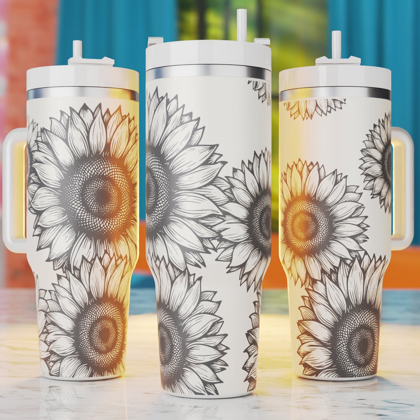 Sunflower Laser Svg, Sunflower 40oz Tumbler Laser Wrap, 40oz Tumbler Laser Engraving Svg, Xtool Laser Svg, Glowforge Laser Designs