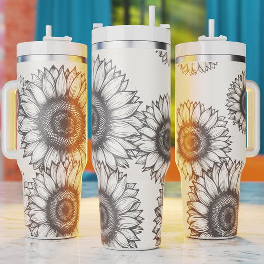 Sunflower Laser Svg, Sunflower 40oz Tumbler Laser Wrap, 40oz Tumbler Laser Engraving Svg, Xtool Laser Svg, Glowforge Laser Designs