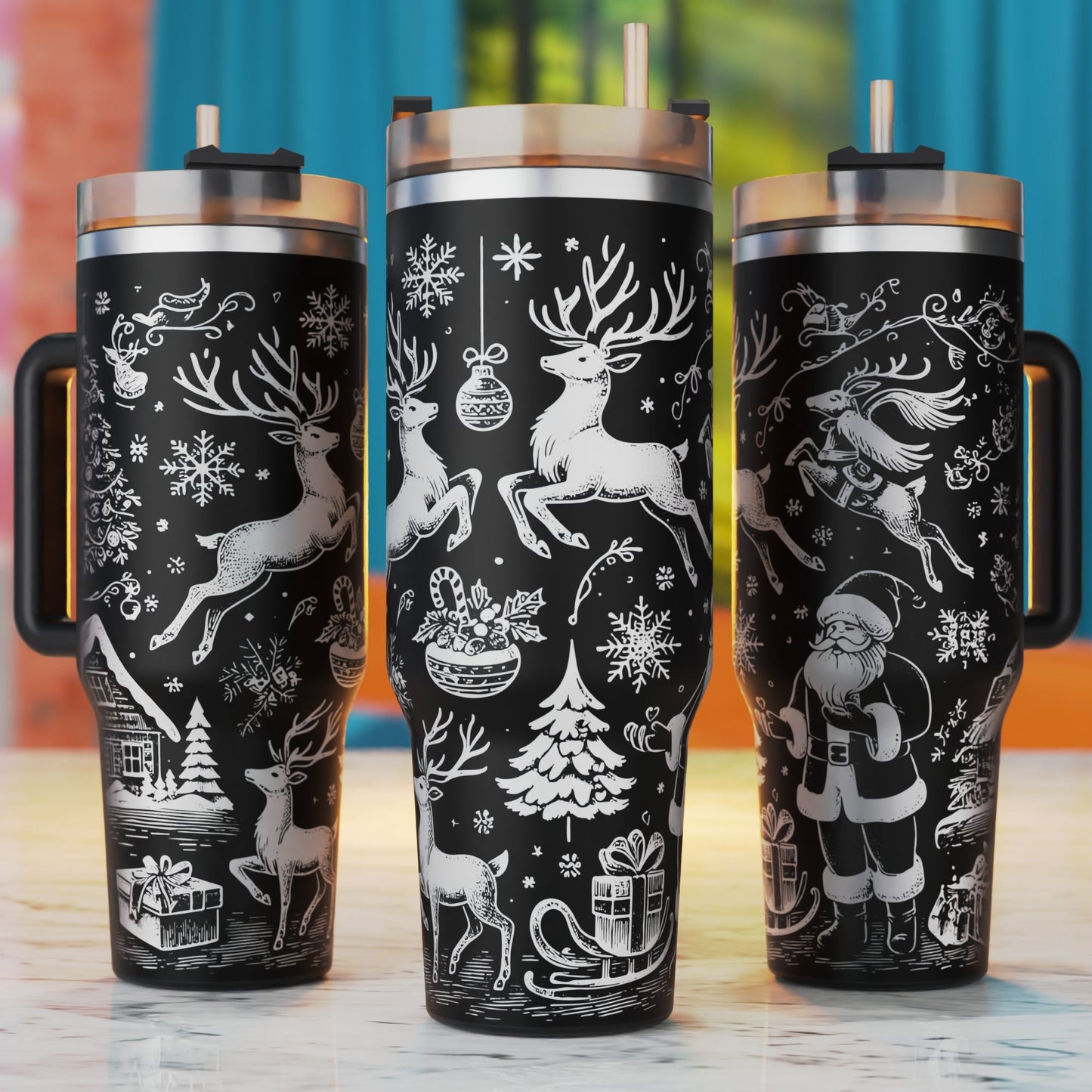 Northpole 40oz Tumbler Svg, Santa Svg Laser Engraving Svg, 40oz Tumbler Laser Svg, 40oz Tumbler Wrap Designs, Xtool Svg, Glowforge Designs