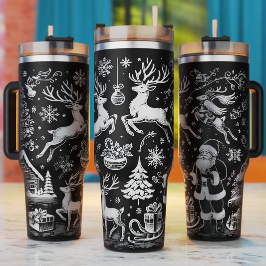 Northpole 40oz Tumbler Svg, Santa Svg Laser Engraving Svg, 40oz Tumbler Laser Svg, 40oz Tumbler Wrap Designs, Xtool Svg, Glowforge Designs