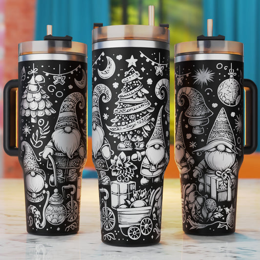 Christmas Laser Svg, Santa 40oz Laser Engrave Tumbler Svg, Laser Engraving Svg, 40oz Tumbler Svg, Xtool Svg