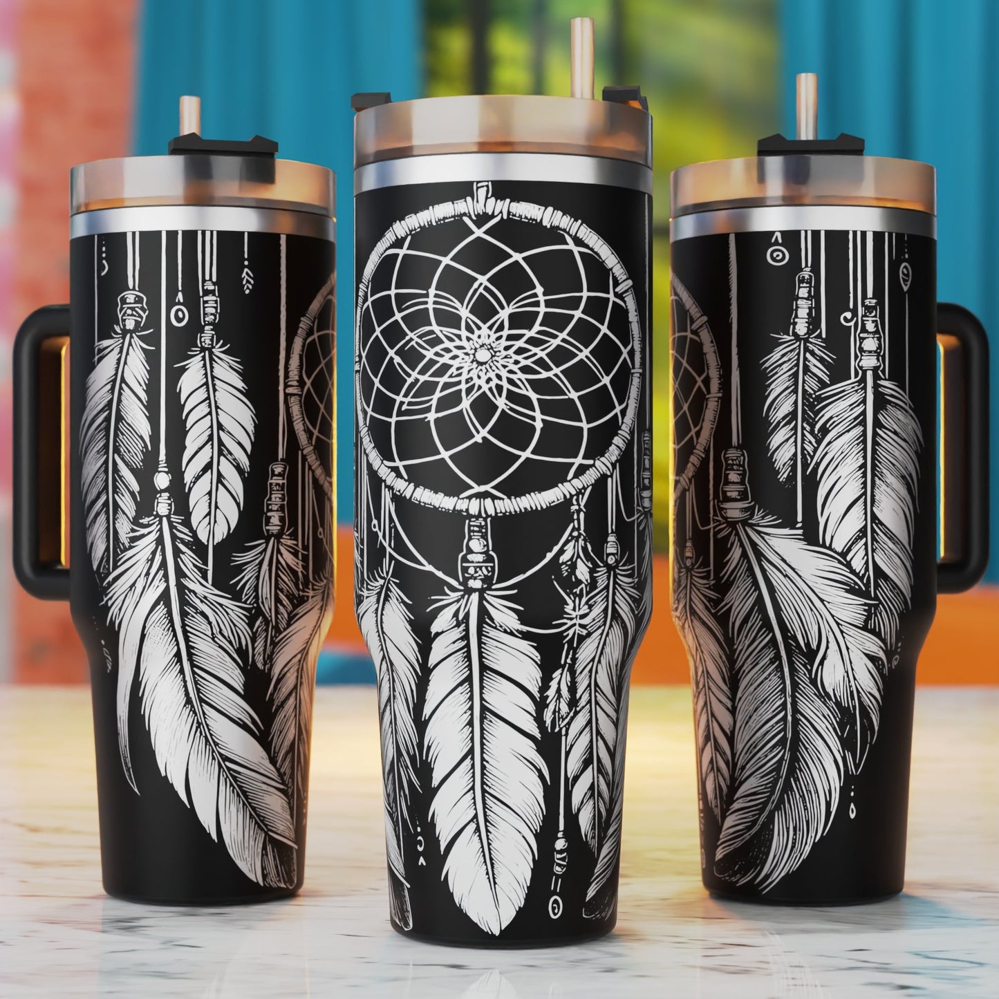 Dreamcatcher Laser Svg, Boho Dreamcatchers 40oz Tumbler Laser Engraving Tumbler Svg, 40 oz Tumbler Wrap, Xtool Laser Designs, Glowforge Designs