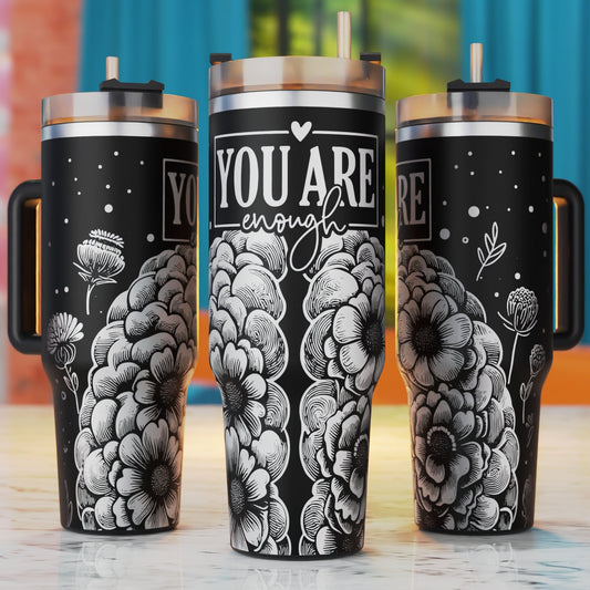 Self Love 40oz Tumbler Laser Svg, Affirmations 40oz Tumbler Laser Engraving Tumbler Svg, 40 oz Tumbler Wrap, Xtool Laser Designs, Glowforge Designs