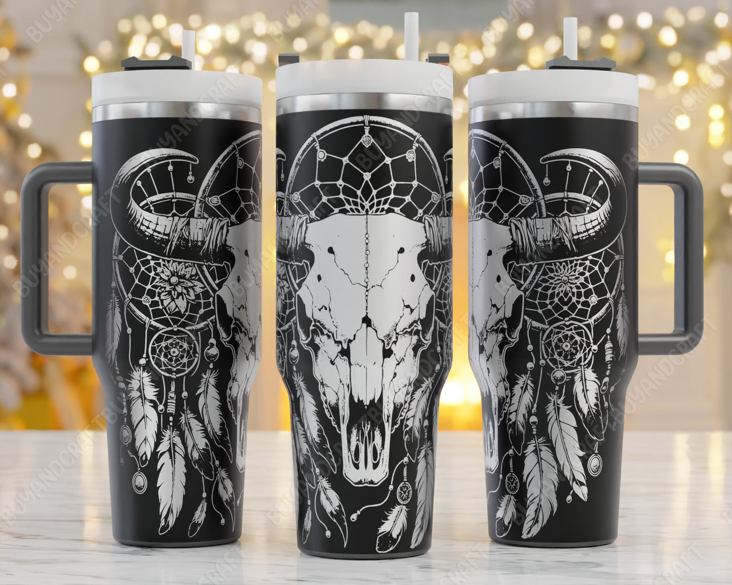 40oz Tumbler Wrap, Western Laser Engraving, Cow Bull Skull Svg, 40oz Tumbler Laser Svg, Tumbler Wrap Designs
