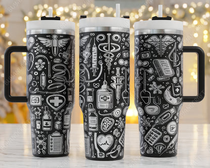 40oz Tumbler Wrap, Nurse Laser Engraving, Doctor Theme Svg, Nurse Life 40oz Tumbler Laser Svg, Tumbler Wrap Designs