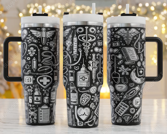 40oz Tumbler Wrap, Nurse Laser Engraving, Doctor Theme Svg, Nurse Life 40oz Tumbler Laser Svg, Tumbler Wrap Designs