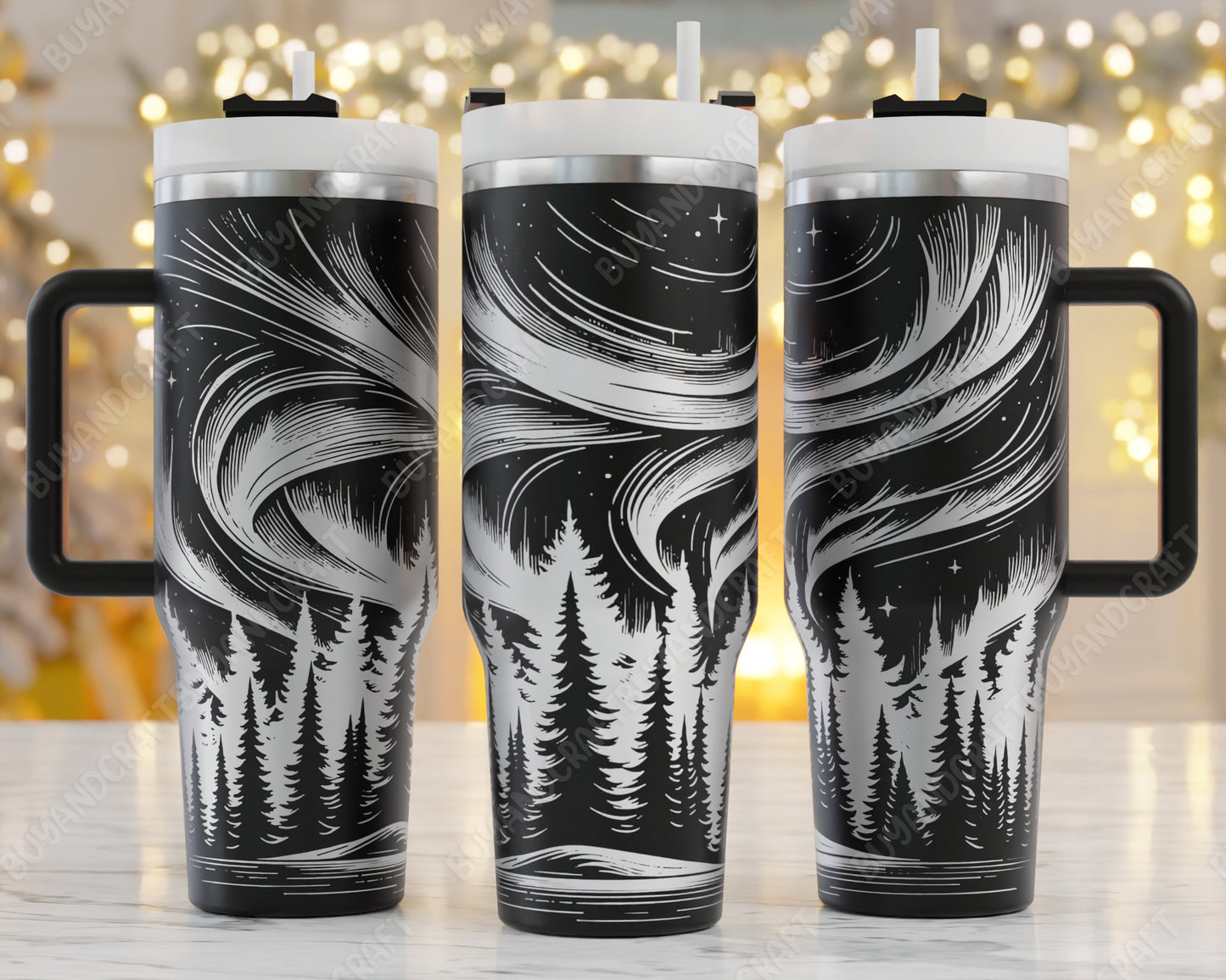 40oz Tumbler Wrap, Northern Lights Svg, Laser Engraving, Mountain Theme Svg, Adventure 40oz Tumbler Laser Svg, Tumbler Wrap Designs