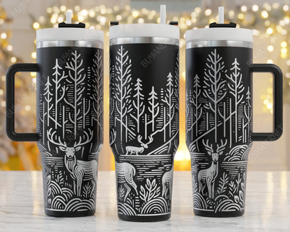 40oz Tumbler Wrap, Deer Hunting Svg Laser Engraved, Hunting Svg, 40oz Tumbler Laser Svg, Tumbler Wrap Designs, Hunting Dad Svg