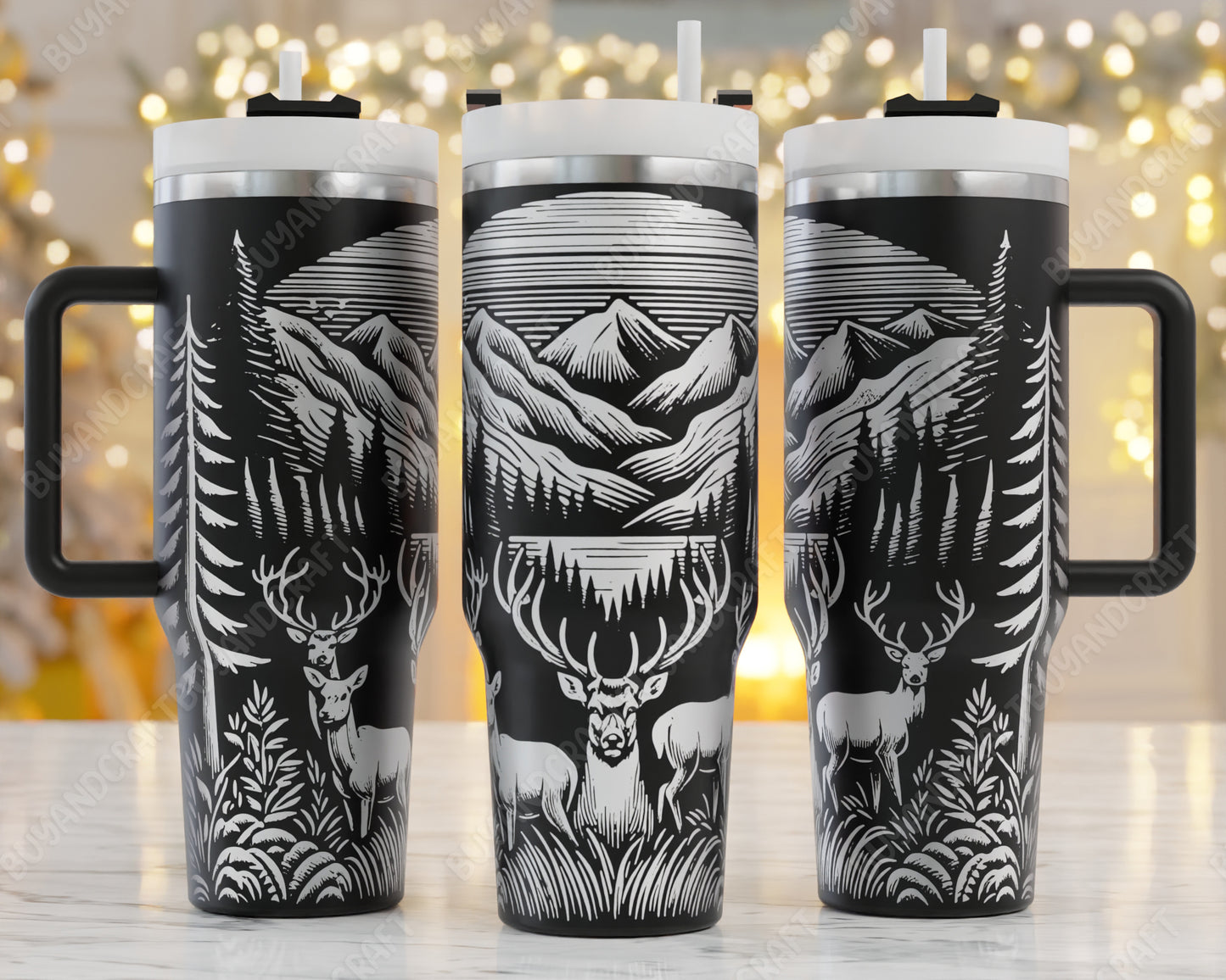 40oz Tumbler Wrap, Deer Hunting Svg Laser Engraved, Hunting Svg, 40oz Tumbler Laser Svg, Tumbler Wrap Designs, Hunting Dad Svg