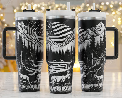 Hunting 40oz tumbler laser engraved files