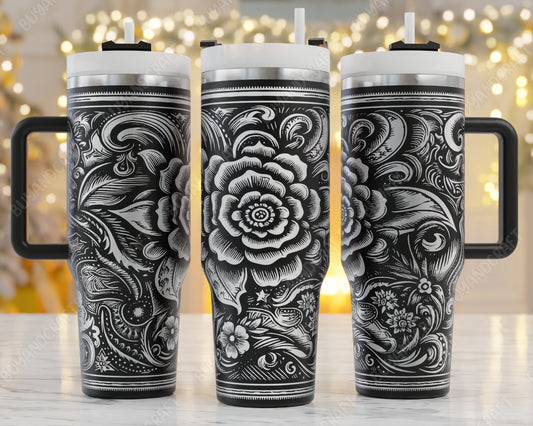 tooled leather svg files for laser engraving 40oz tumbler