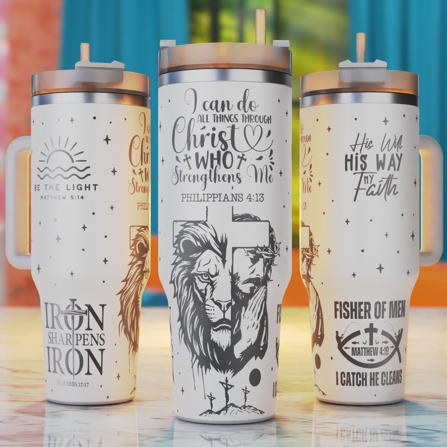 Lion Jesus 40oz tumbler engraving SVG design.