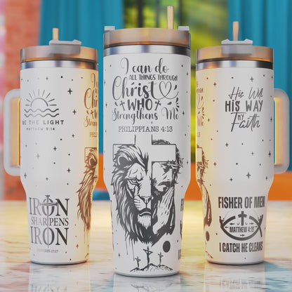 Lion Jesus 40oz tumbler engraving SVG design.