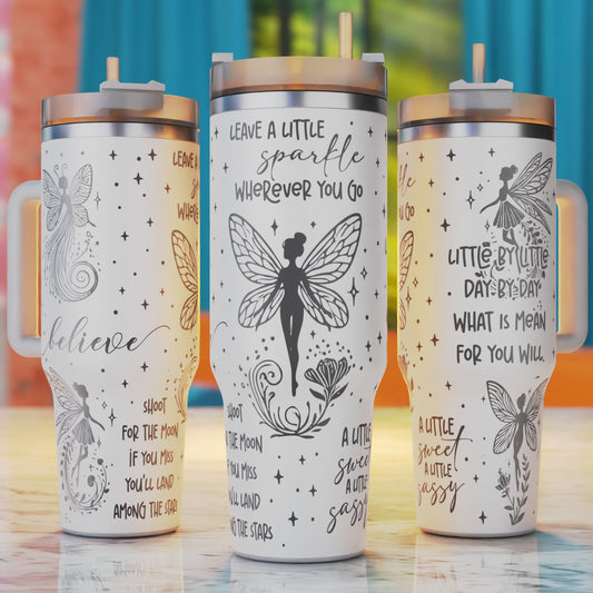 Leave a Little Sparkle 40oz tumbler engraving SVG design.