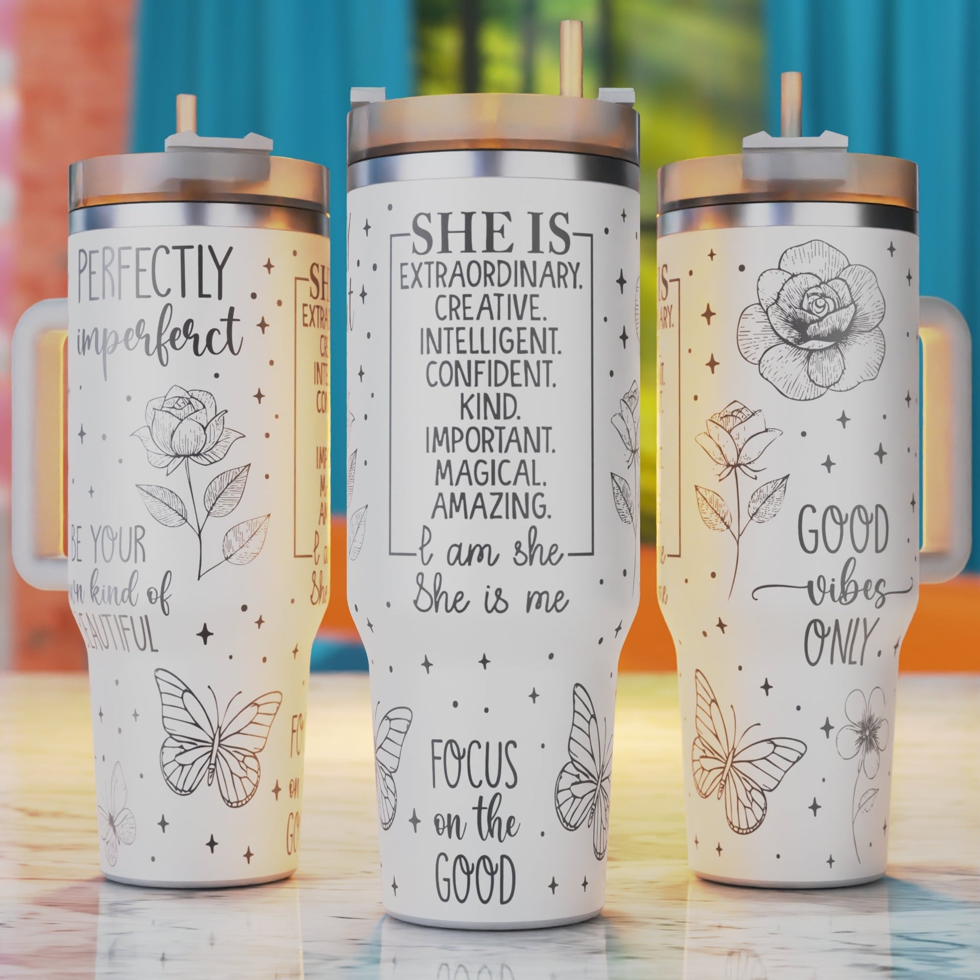 Mama affirmations 40oz tumbler engraving SVG design.