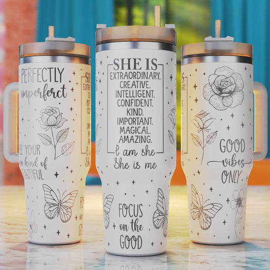 Mama affirmations 40oz tumbler engraving SVG design.