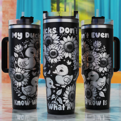 Sarcastic Duck SVG – 40oz tumbler engraving SVG design, perfect for sarcastic duck humor design.