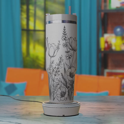 Wildflower and Tulips SVG – Floral 40oz Tumbler Laser Engraving Design File