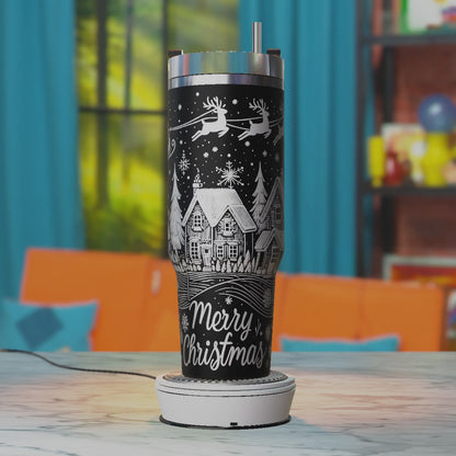 Merry Christmas Svg 40 oz Laser Tumbler Wrap, Santa 40oz Laser Engrave Tumbler Svg, Laser Engraving Svg, 40oz Tumbler Svg