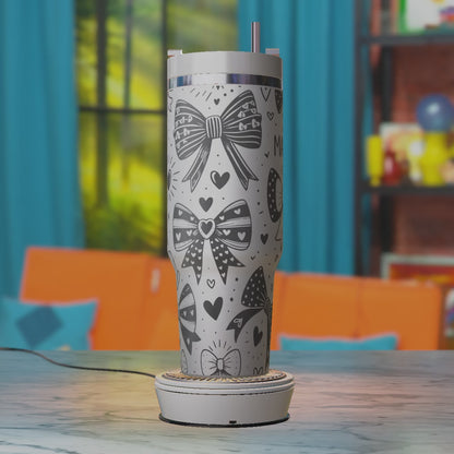 Mama Bows SVG – Cute Heart 40oz Tumbler Laser Engraving Design File