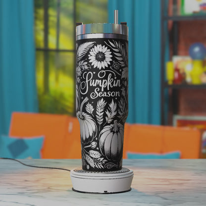 Pumpkin Season Tumbler Wrap, Pumpkin Svg Laser Engraving, 40oz Tumbler Laser Svg, 40oz Tumbler Wrap Designs