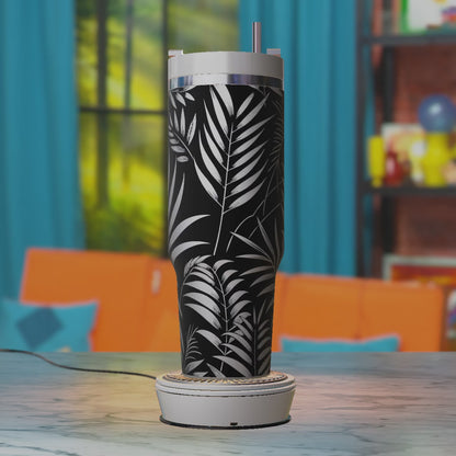 Tropical Palm and Fern Leaves SVG – Botanical 40oz Tumbler Laser Engraving Design File