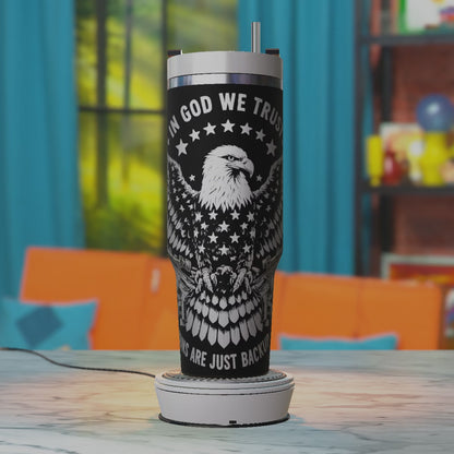 Patriotic Eagle Laser Engraving SVG for 40oz Tumbler – American Flag Stars and Freedom Design