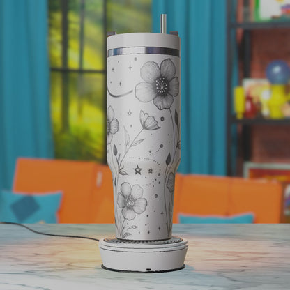 Wildflower 40oz Tumbler Laser Svg, Wildflower 40oz Tumbler Laser Engraving Tumbler Svg, 40 oz Tumbler Wrap, Xtool Laser Designs, Glowforge Designs