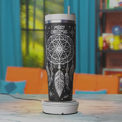 Merry Christmas Laser Tumbler Svg, Boho Christmas 40oz Laser Engrave Tumbler Svg, Laser Engraving Svg, 40oz Tumbler Svg, Xtool Christmas Svg