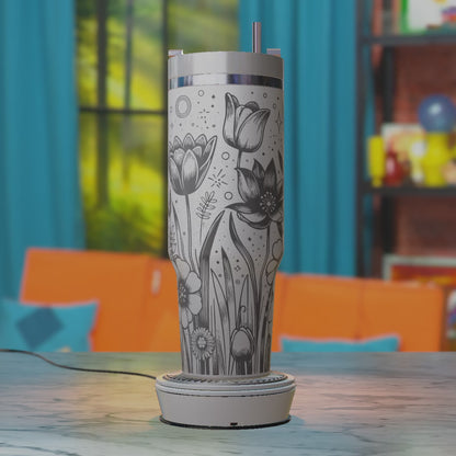 Tulips Daisies and Wildflowers SVG – Floral 40oz Tumbler Laser Engraving Design File