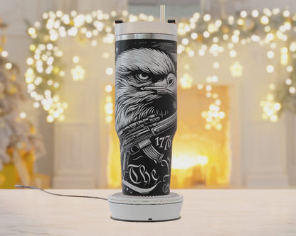 Tumbler Wrap For Laser Engraving, We The People Svg, Bald Eagle 40oz Tumbler Laser Svg, Tumbler Wrap Designs