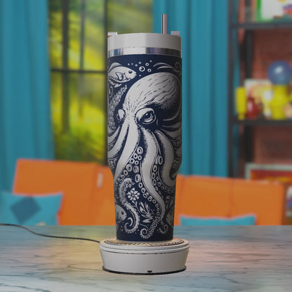 Octopus Nautical SVG – Ocean Waves 40oz Tumbler Laser Engraving Design File