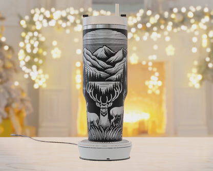 40oz Tumbler Wrap, Deer Hunting Svg Laser Engraved, Hunting Svg, 40oz Tumbler Laser Svg, Tumbler Wrap Designs, Hunting Dad Svg