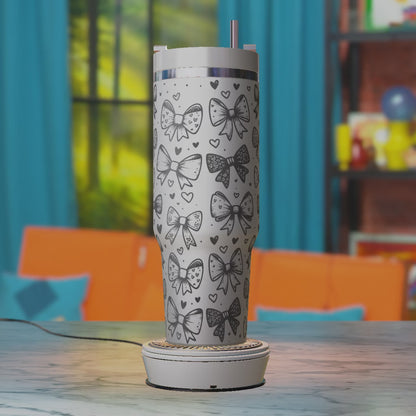 Coquette Ribbon SVG – Romantic Girly 40oz Tumbler Laser Engraving Design File