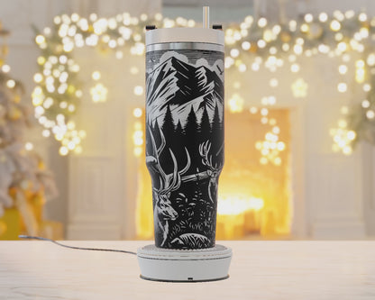 40oz Tumbler Wrap, Buck Hunting Svg Laser Engraved, Hunting Svg, 40oz Tumbler Laser Svg, Tumbler Wrap Designs, Hunting Dad Svg
