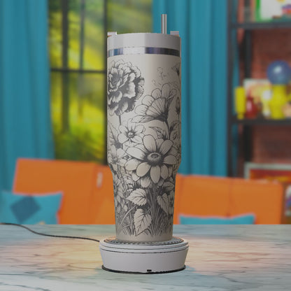 Boho Flowers Design Engraving Design for 40oz Tumblers