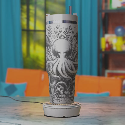 Octopus Floral SVG – Ocean Botanical 40oz Tumbler Laser Engraving Design File