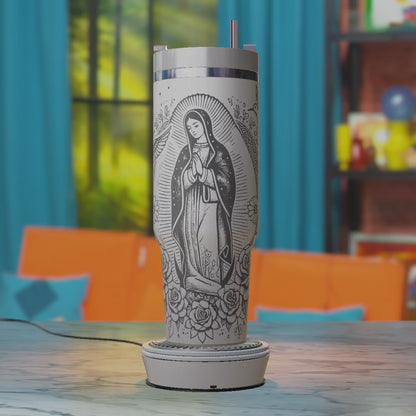 Virgen de Guadalupe SVG – Roses 40oz Tumbler Laser Engraving Design File