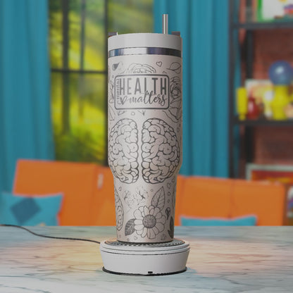 Mental Health Matters 40oz Tumbler Laser Svg,Love Yourself 40oz Tumbler Laser Engraving Tumbler Svg, 40 oz Tumbler Wrap, Xtool Laser Designs, Glowforge Designs
